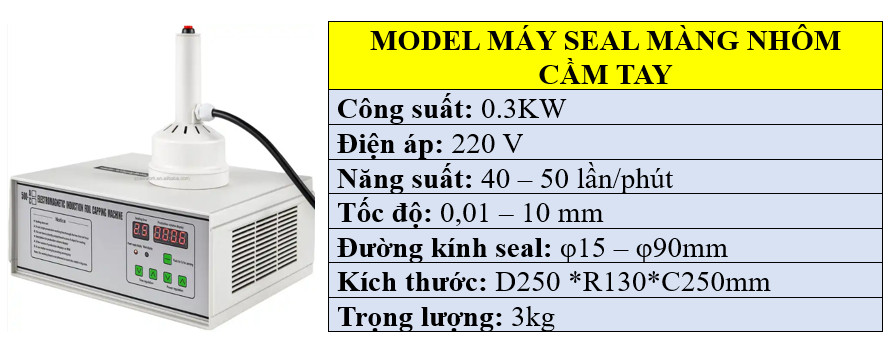 Thông tin kỹ thuật máy seal màng nhôm