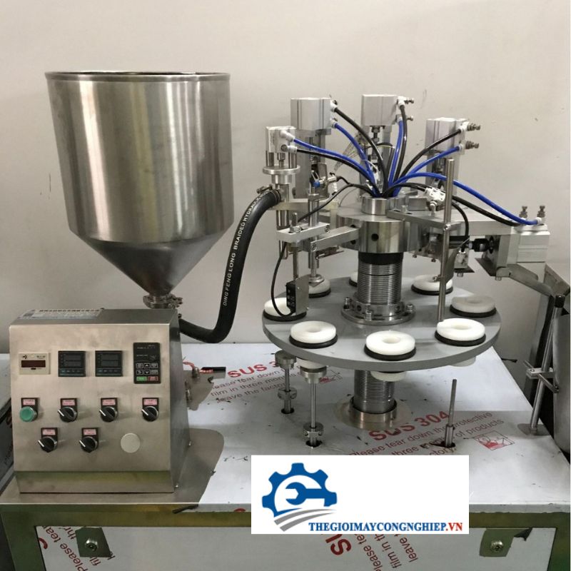 Máy chiết rót đóng tuýp mỹ phẩm mâm xoay