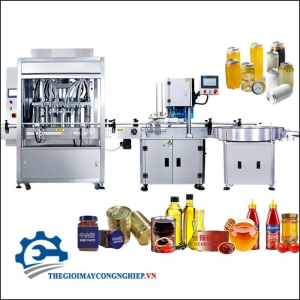 Máy chiết rót dạng lỏng, sệt như mỹ phẩm, nước yến, thực phẩm, đồ uống, nước rửa chén, tương ớt