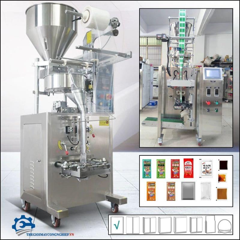 Máy đóng gói sa tế giá rẻ| Máy đóng gói nước chấm ép 3 biên