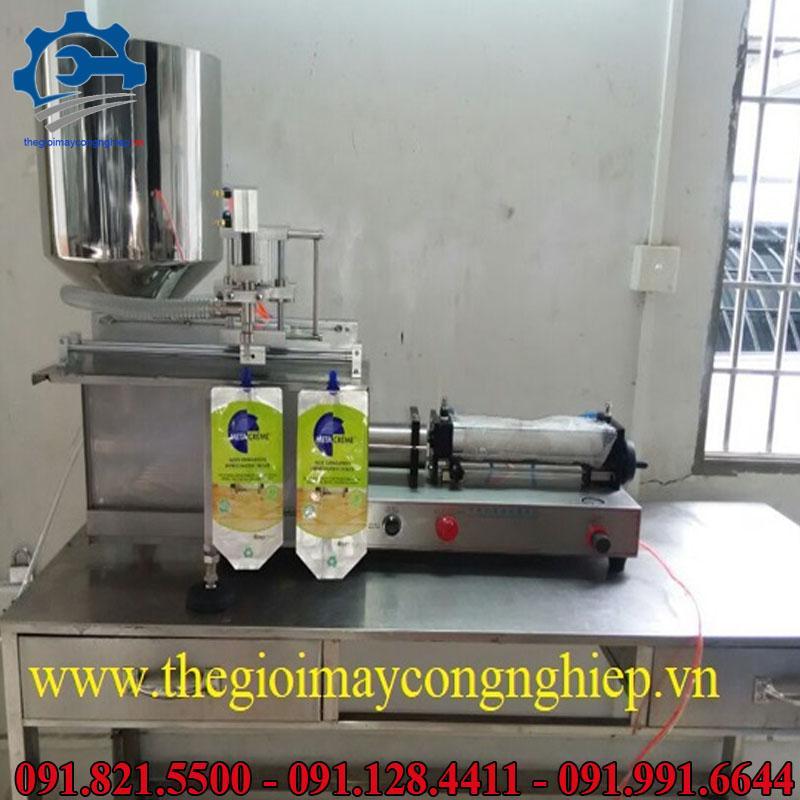 Máy chiết rót mỹ phẩm, thực phẩm, dịch lỏng sệt – Máy chiết sữa rửa mặt, sữa tắm, kem vào túi có vòi