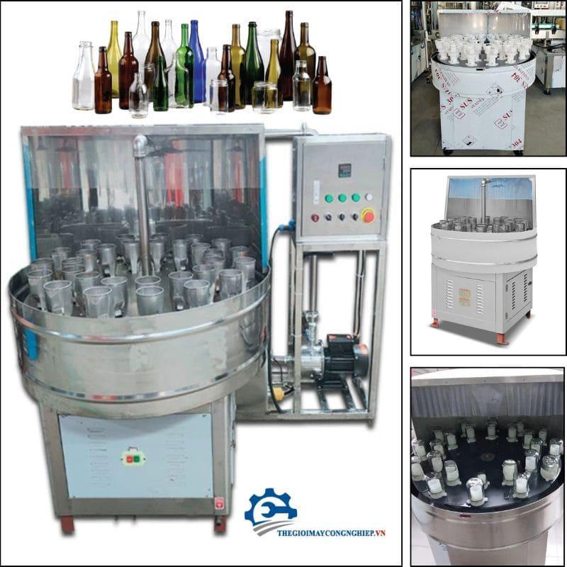 Máy súc rửa chai 24 vòi bán tự động- Máy rửa chai thủy tinh 24 vòi