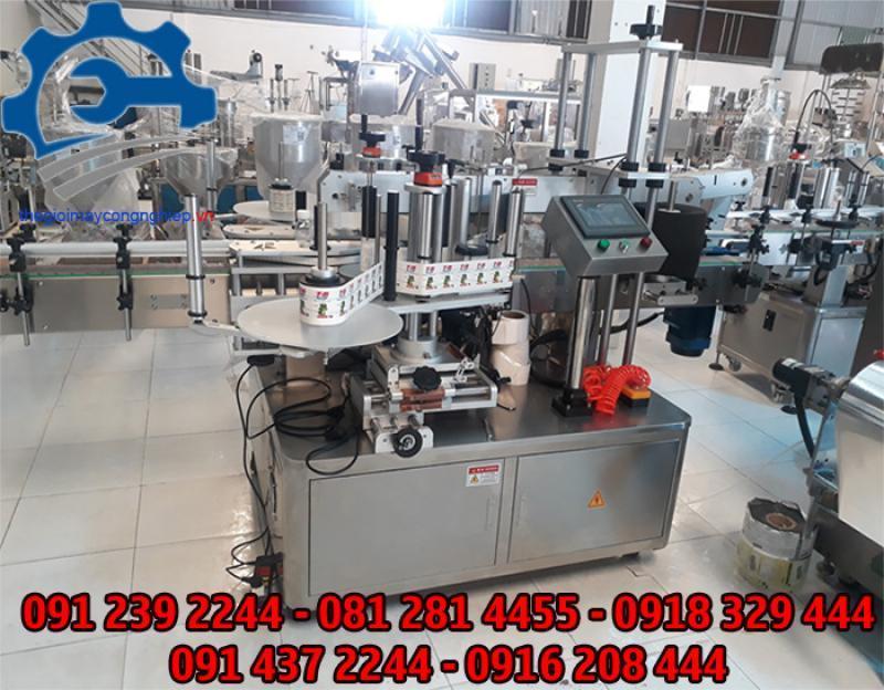Máy dán nhãn chai công nghiệp- Máy dán nhãn chai vuông, Máy dán decal